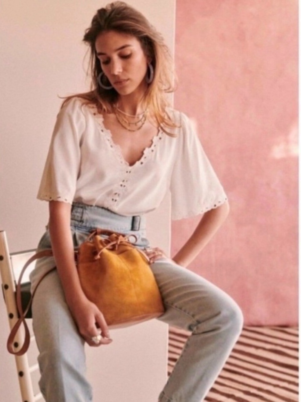 Sezane Ilonie Blouse in Ecru - Picture 4 of 11